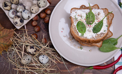 Sandwich with soft cheese