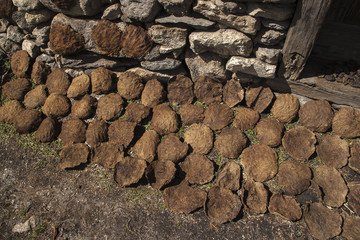 in Nepal very often for fuel used sun-dried cow dung