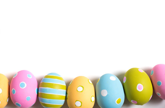 Decorated Easter Eggs on a white background