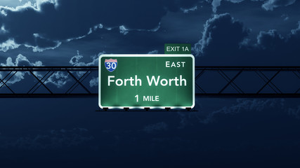 Forth Worth USA Interstate Highway Road Sign