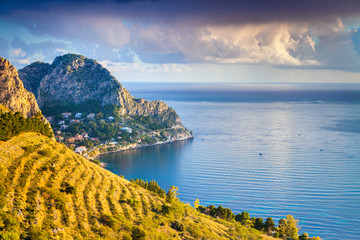 Colorful spring morning on the Zafferano cape