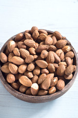 Almond nuts in bowl
