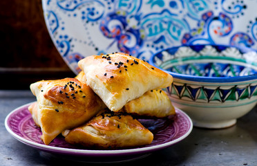 samosa on a plate.