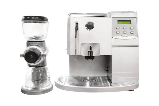 Professional coffee machine isolated