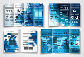 Vector tri fold brochure template design or flyer layout