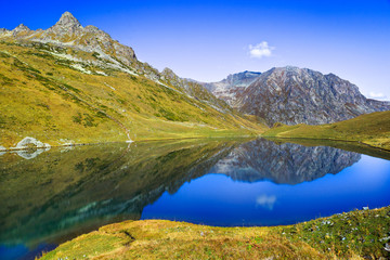 Mountain lake as the mirror