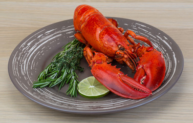 Red boiled lobster