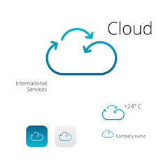 Cloud stylish logo and icons