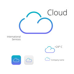 Cloud stylish logo and icons - 79759851