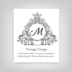 Vintage emblem, monogram