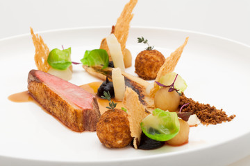 Duck Breast - Apple - Plum - Bread