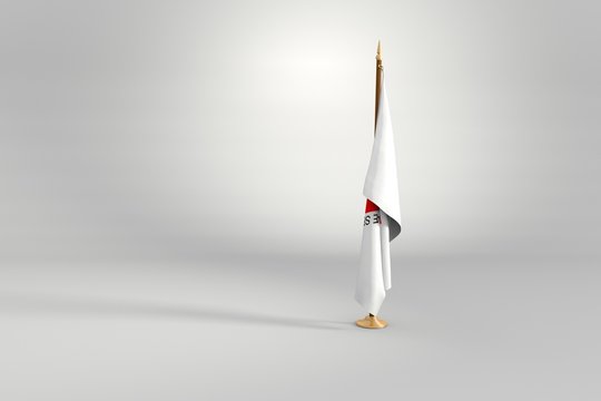 Minas Gerais state isolated flag on a mast 3d illustration