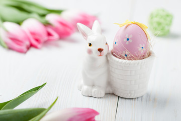 Decorative rabbit and Easter egg