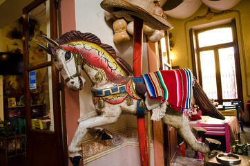Merry-go-round horse with mexican ornament