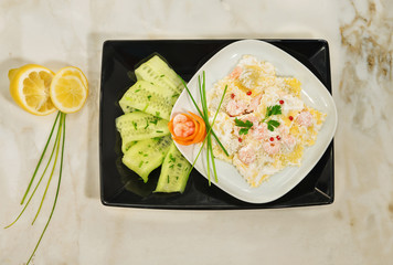 Ravioli  Primavera con panna e gamberetti