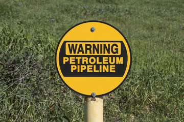 Warning Petroleum Pipeline Sign