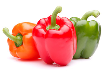 Sweet bell pepper isolated on white background cutout