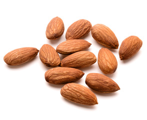almond nuts isolated on white background close up