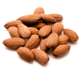 almond nuts isolated on white background close up