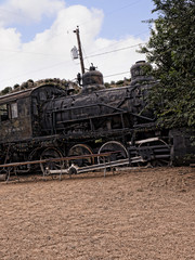 Fototapeta na wymiar Abandoned Train in the old Coal Town of Madrid New Mexico USA