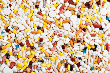 a lot of colorful pills