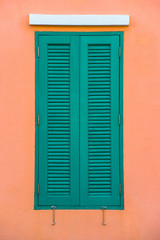 Italian style shutters in an old house