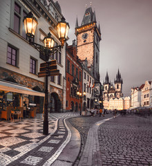 Old Market Square in Prague in the evening