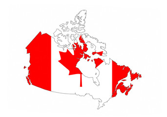 canada flag map
