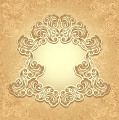 Vintage frame in gold color