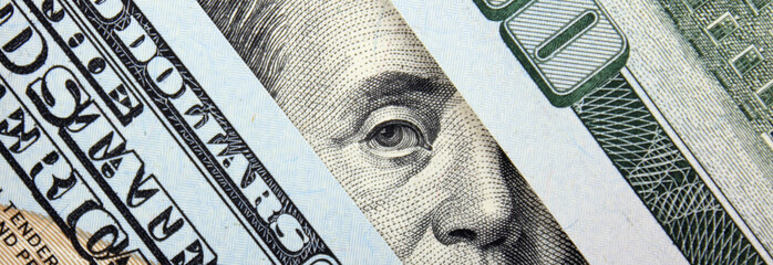 close up of dollar bill - obrazy, fototapety, plakaty