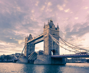 Tower Bridge in London on a sunset