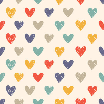 colorful sketchy love pattern