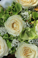 Hydrangea and roses bridal bouquet