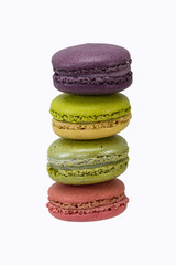 Colorful macaron isolated on white background