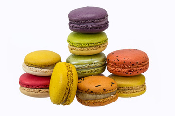 Colorful macaron isolated on white background