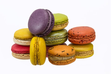 Colorful macaron isolated on white background