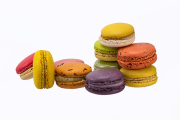 Colorful macaron isolated on white background