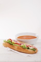 soup and baguette