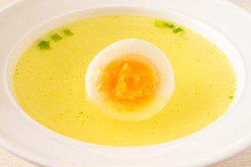 Broth in a bowl