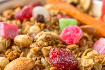 Muesli with fruit and nuts