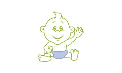 cute baby logo icon