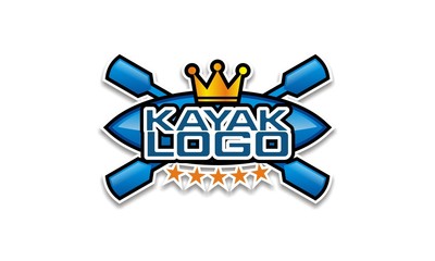 Kayaking badge and logo design vector