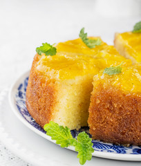 Orange Upside Down Cake with vanilla and honey