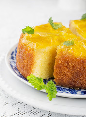 Orange Upside Down Cake with vanilla and honey