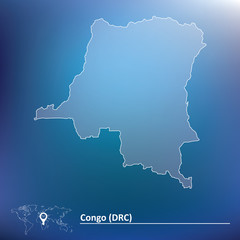 Map of Democratic Republic of the Congo