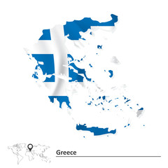 Fototapeta premium Map of Greece with flag