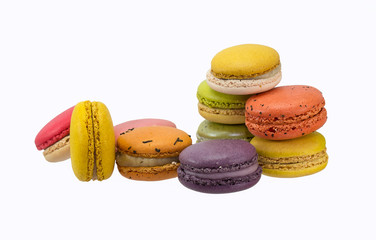 Colorful macaron isolated on white background