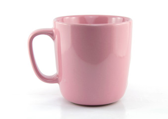pink cup ceramic isolated