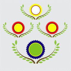 banner and labels with leaf