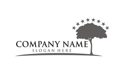 tree and stars logo vector